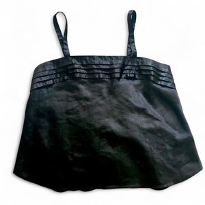 Vintage Black Tiered Bust Satin Camisole